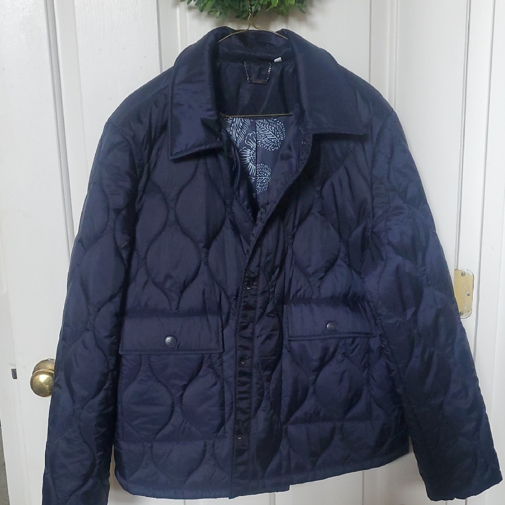 Chico's Dark Blue Quilted Puffer Jacket